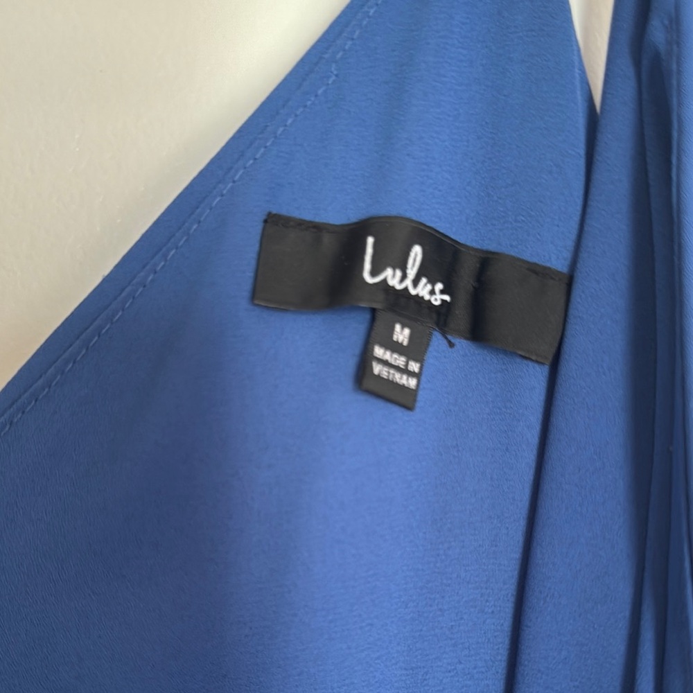 Lulus Blue Wrap Dress - Picture 3 of 5